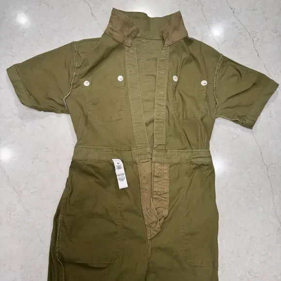 Green Jumpsuit Women’s Medium Utility Gorpcore Military St Patricks Shamrock - Picture 15 of 16